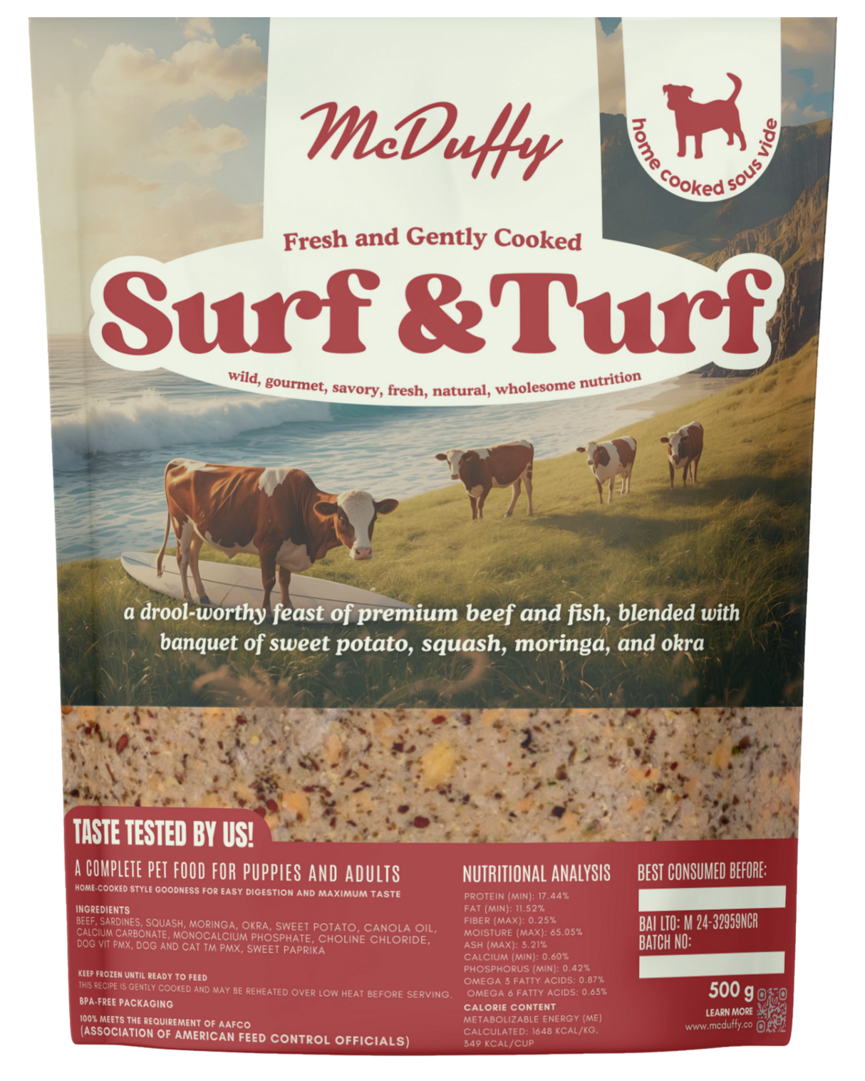 McDuffy's Fresh Home Cooked Complete Dog Food - 500 grams