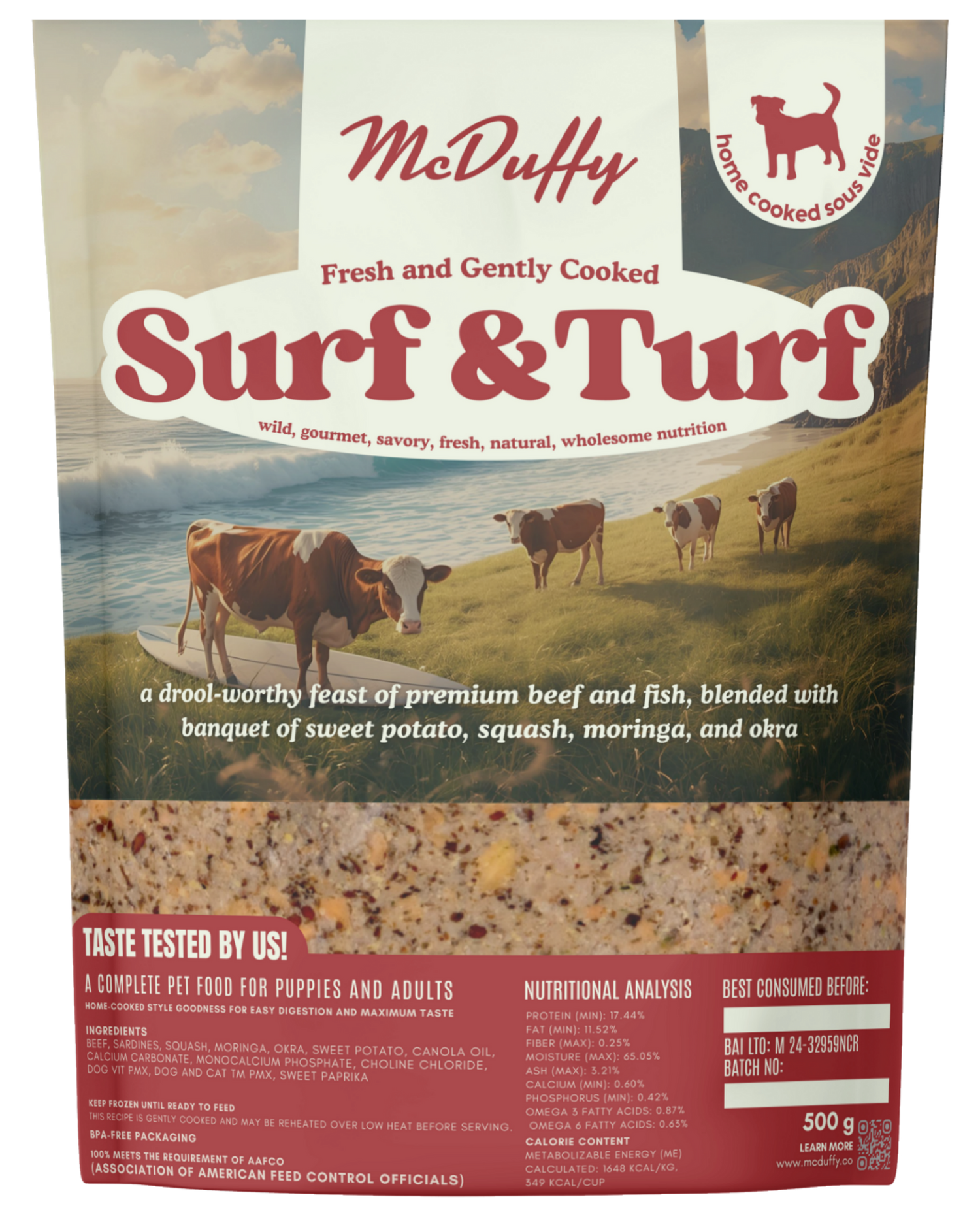 McDuffy's Fresh Home Cooked Complete Dog Food - 500 grams