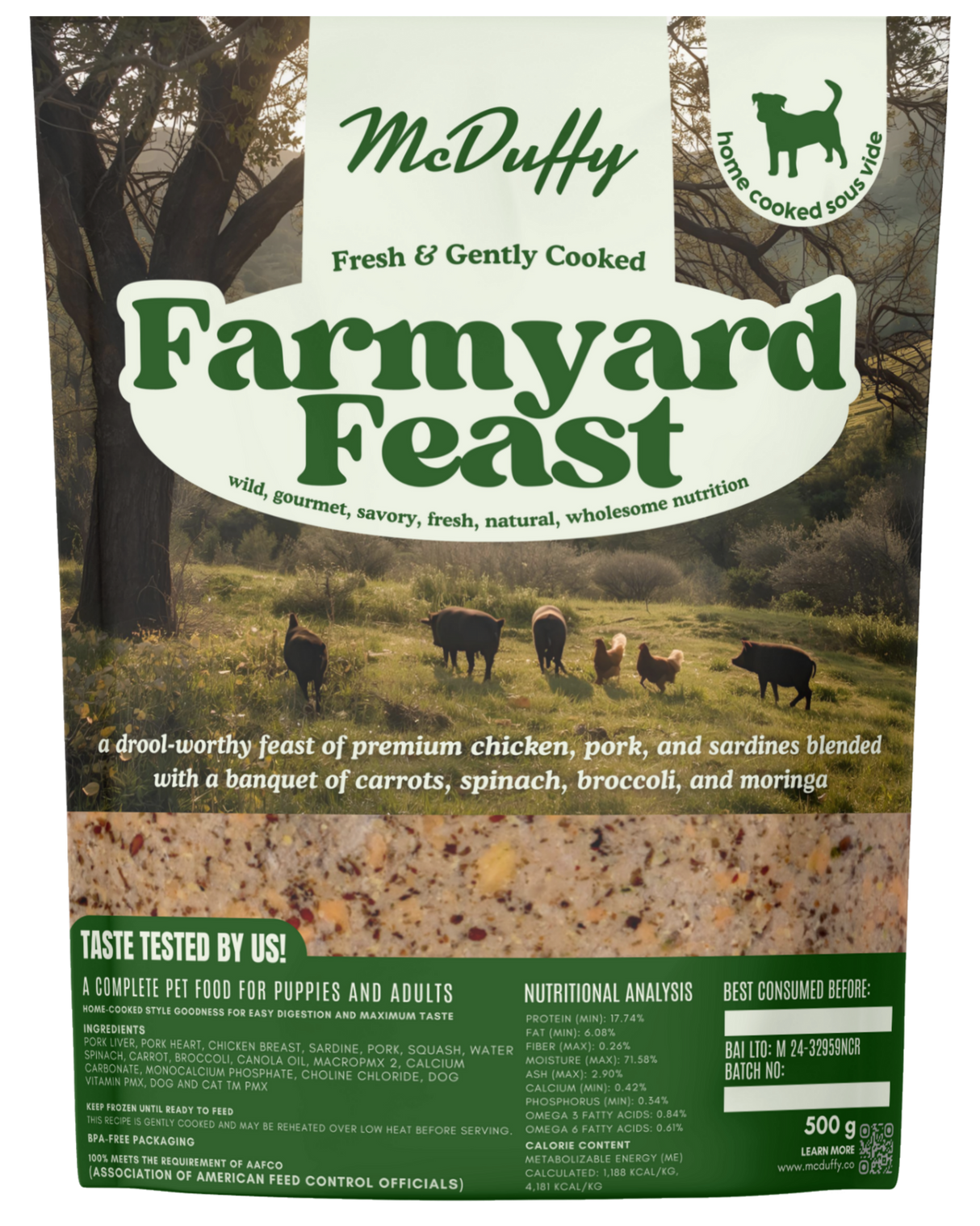 McDuffy's Fresh Home Cooked Complete Dog Food for Puppies and Adults
