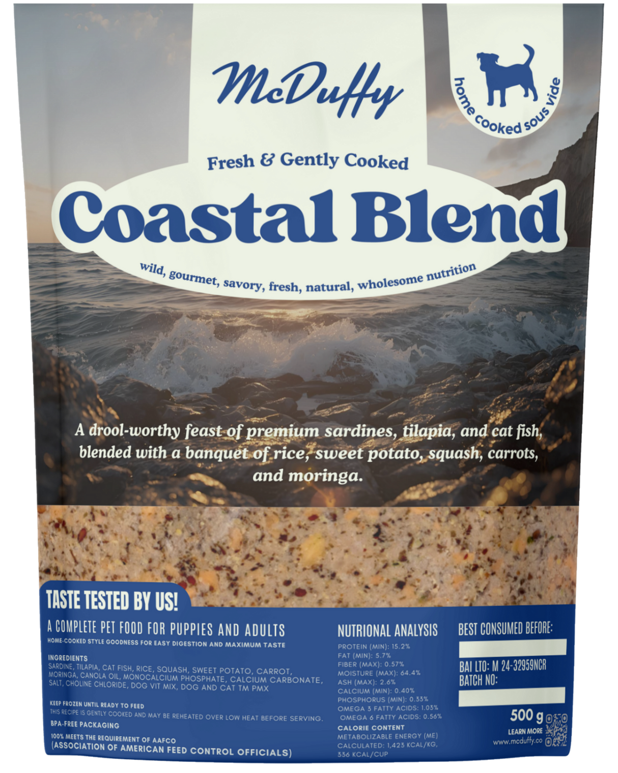 McDuffy's Fresh Home Cooked Complete Dog Food - 500 grams